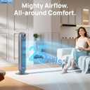 DREO Tower Fan for Bedroom, 25ft/s Velocity Quiet Floor Fan, 90 Oscillating Fans for Indoors with 4 Speeds, 4 Modes, 8H Timer, Bladeless Fan, Standing Fans, Grey, Tower Fan 307 (DR-HTF007), 36 Inch