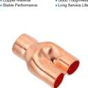 PATIKIL 5/8" x 1/2" x 1/2" ID Tee Y Type Copper Fitting, 2 Pcs Welding Joint Split Union Intersection for HVAC, Air Conditioning Refrigeration System