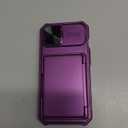 for iPhone 16e/17e Wallet Case with Camera Cover, Built-in Card Holder (4-5 Cards), RFID Block, Military Grade Protection, Heavy Duty Women Men Girly Phone Case for iPhone 16e/17e, Dark Purple