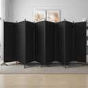 Room Divider-Folding Privacy Screens, 6 ft Partition Room Dividers Wall for Separation, Home, Office, Classroom, Studio (Black, 8 Panel)