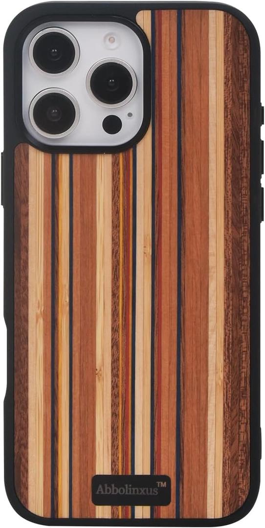 for iPhone 15 Pro Max Magnetic Wood Case. Unique & Classy Shockproof Protective Cover. Compatible with MagSafe Magnetic Charging. (Color Wood, iPhone 15 Pro Max(6.7"))