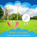 TURFEE 2 Packs Heavy Duty Swing Seat, Swing Set Accessories Replacement with 4 Snap Hooks for Kids Outdoor Play Playground, Trees, Swingsets, Playground(Pink)