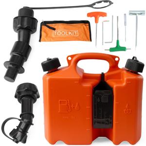 00008810113 Fuel Container Compatible with Stihl Chainsaw 0000 881 0113 Fuel & Chain Oil 5L + 2L Combination Drum w/2 Spill Proof Smart Control Spout Nozzles Orange