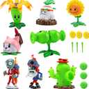 JHESAO 8 PCS Plants and Zombies Toys Action Figures Zombies PVZ Toys Set 1 2 Series Great Gifts for Kids and Fans,Birthday and Christmas Party