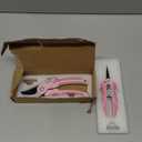 NEXON Garden Pruning Shears 2 Pack, 8" Bypass Hand Pruner & 6.25" Precision Garden Scissors, Professional Garden Clippers for Plants and Flowers Pink