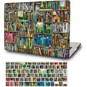 Funut Compatible with MacBook Air 15 inch Case 2024 2023 Release M3 A3114 M2 A2941 Liquid Retina Display & Touch ID, Laptop Plastic Hard Shell Case+Keyboard Cover for MacBook Air 15.3", Bookshelf