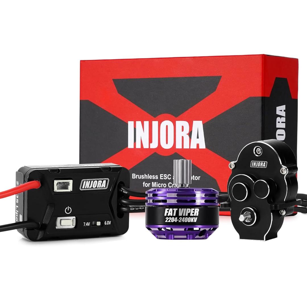 INJORA MBL32 G2 Waterproof Brushless ESC & 2204 Fat Viper Outrunner Motor for 1/18 TRX4M Upgrade
