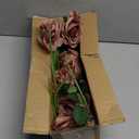 Waipfaru 16 Pcs Artificial Flowers Fake Silk Dusty Roses, Faux Real Touch Roses Bouquet with Long Stem for Wedding Party Home Decor (Dusty Rose)