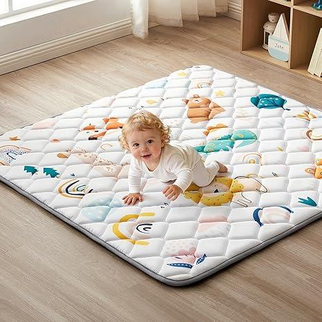 Baby Play Mat 59x59inch, Non-Slip Baby Mat for Floor, Soft Thicker, Portable Playmat, Crawling Mat for Babies, Toddlers & Infants to Play and Learn（Animal）