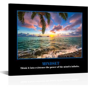 KREATIVE ARTS Mindset Canvas Wall Art Prints- Uplifting Quotes for Home & Office - Foster Positive Thinking & Goal Achievement - Inspirational Decor for Success Seekers 20x24inch