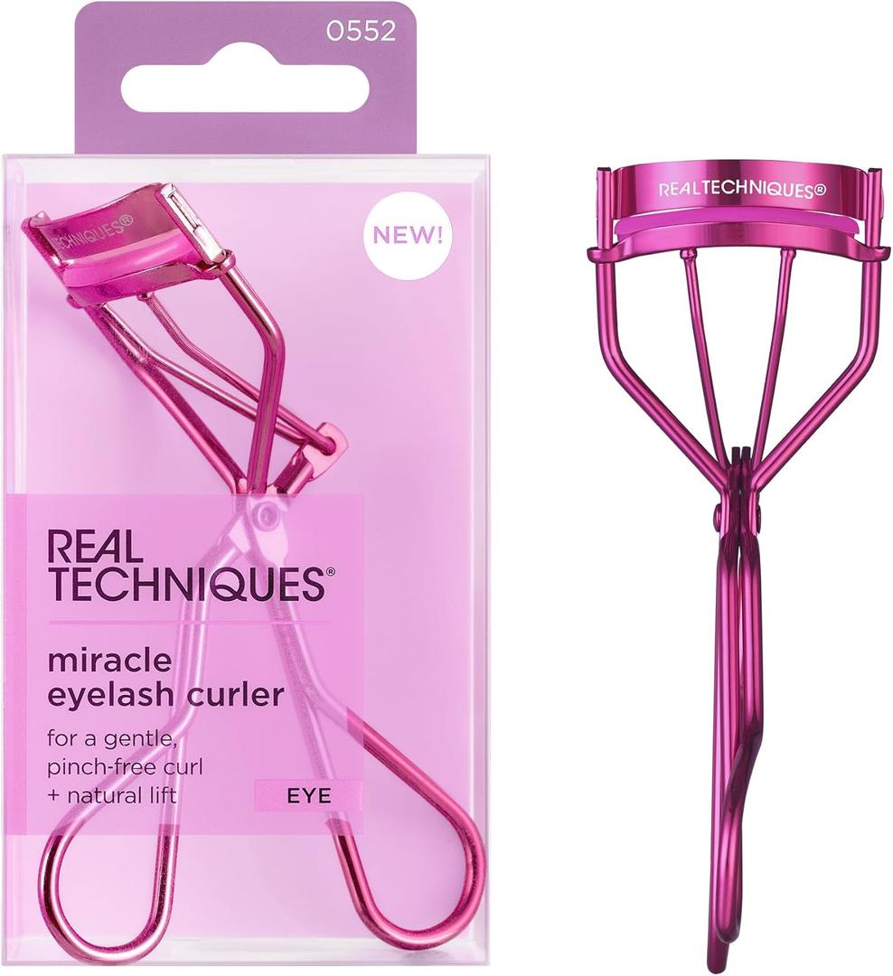 Real Techniques Miracle Eyelash Curler, Lash Tool for Mascara, Pink