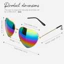 Heart Sunglasses Womens Trendy Sunglasses for Women Halloween Party Favors Fashion Cute Cool Metal Frame