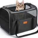 Morpilot Cat Carrier Soft - Portable Pet Carrier for Small or Medium Cats, Dogs and Puppy up to 14lbs, Airline Approved Dog Carrier with Safety Buckle - (Dark Gray) (16.0"L x 10.4"W x 11.2"H)