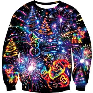 RAISEVERN Christmas Sweatshirt for Men Women Funny Pullover Xmas Top, X-Large
