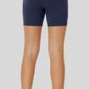 3 x Ewedoos Girls Volleyball Athletic Shorts with Pockets - Preppy Spandex Dance Shorts for Teen Girls (Blue, M)