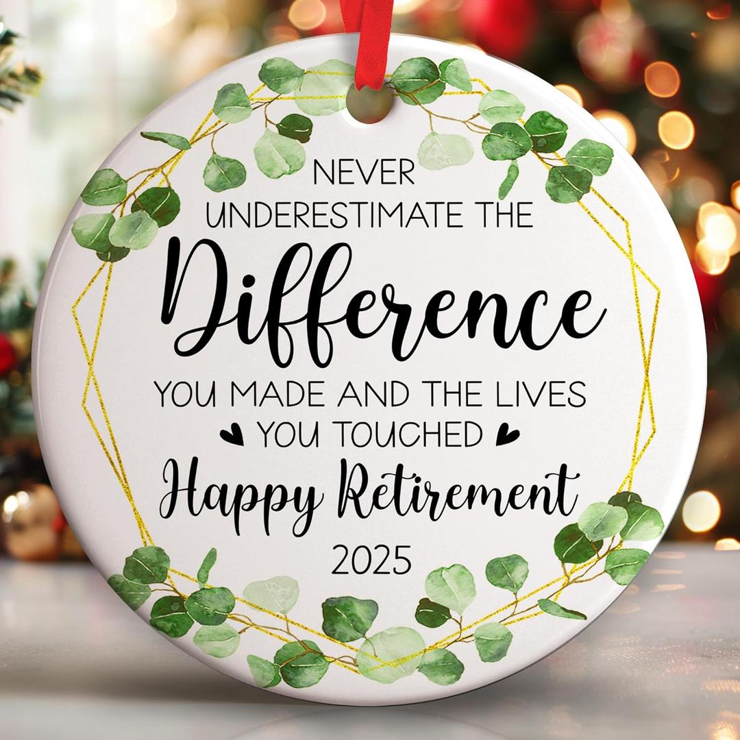 3 x Retirement Gift for Woman Men - Retirement Ornament for Christmas Tree - Charming 2025 Ornament Gifts for Christmas, Happy Retirement Gifts for Women with Humor, Best Gift for Holiday Celebrations (Thank You Ornament)