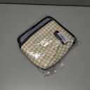 Car Trash Can, Mini Foldable Vehicle Garbage Organizer with 15PCS Bin Bag, Check Pattern Auto Interior Hanging Bin Container Accessoies, Universal for SUV Sedan Truck (Beige/White)