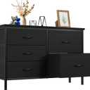 DUMOS TV Stand for Bedroom with 5 Drawers, Storage Chest of Drawers, 11.8"D x 39.4"W x 25.3"H