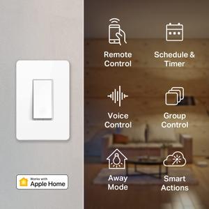 No Neutral Smart Light Switch Single Push Buttons,Single Live Wire Push Button,Remote Control Compatible with Alexa and Google Home,1PC WiFi AP+2PCS Switch kit Included (White)