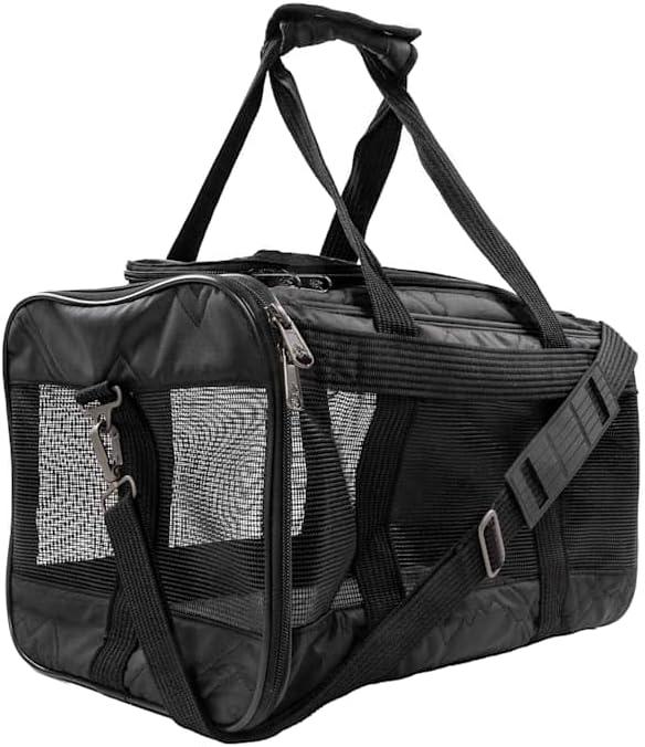 Sherpa Deluxe Airline Approved Soft Sided Dog & Cat Carrier, Black, Large