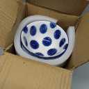 Cerkik Ceramic Dipping Bowls Set - Mini 4 Oz Dessert Bowls - Small 3.5 Inch Porcelain Bowls for Side Dishes, Snack, Yogurt, Appetizer - Microwave Dishwasher Safe - Set of 6 - Vintage Blue