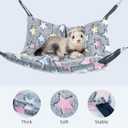 Niteangel Hanging Hammock Nap Sack Swing Bag Pet Sleeper for Ferret Rat Sugar Glider and Other Small Animals (Cream, Star) 23.8"L x 14.3"W x 23.8"Th