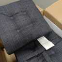 Klear Vu Non-Slip Gripper Tufted Square Bar Stools Cushions with Tie Straps for Dining Rooms, Kitchen Bars, Cafes and Restaurants - Set of 4, 12”x12”, Navy