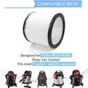 CERO 90304 Replacement Filter for Shop Vac 90304, 90350, 90333, 90585, 5 Gallon and Above Wet/Dry Vacuum Cleaners (2 Replacement Filter+2 Lids+4 Foam Sleeve Filters)