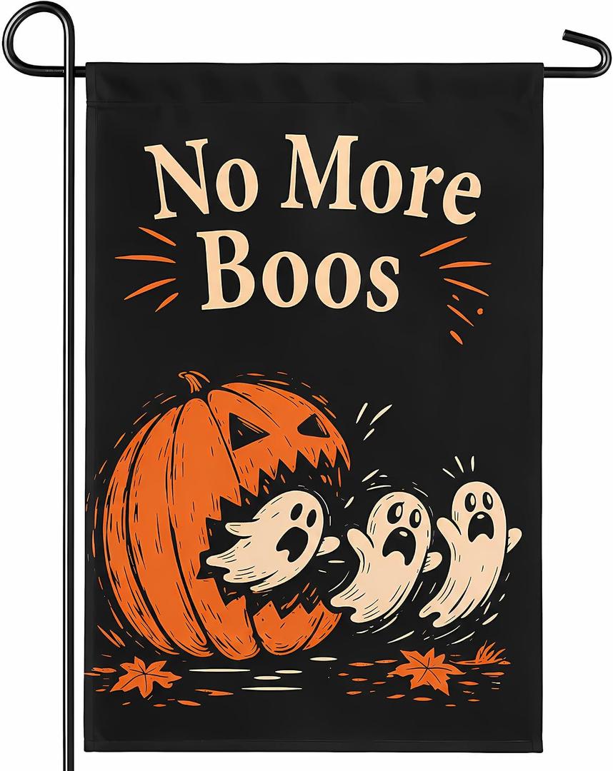 3 x Halloween Party Decorations - Ghost Pumpkin Halloween Garden Flag | Double Sided Halloween Backdrop Banner - Halloween Party Favors Supplies Decor for Garden Yard Porch Patio Lawn Outdoor Outside