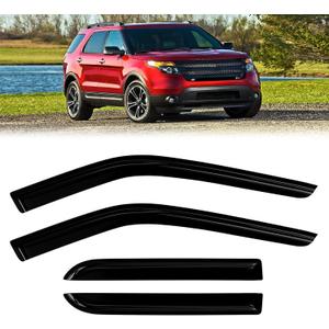 Window Rain Guards Compatible 2011-2019 Ford Explorer 4PC Window Visors Vent Shade Deflector Tape On