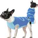 Queenmore Dog Recovery Suit, Dog Cone Alternative After Surgery Blue,S Dog Onesie, Breathable Cotton Cat Surgery Suit Female Spay, Prevent Licking Pet Recovery Suit