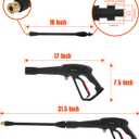 PWACCS Pressure Washer Gun Replacement with Extension Wand Kit Power Washing Trigger Handle with 5 Spray Nozzles Pressure Washer Parts Compatible with Ryobi, Green Works & Karcher 2000 PSI MAX, 16.93 inches