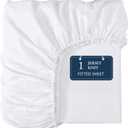 White Fitted Sheet Full - Stretchable Jersey Knit Fabric - Snug Fit Upto 15" Deep Pocket Fitted Bottom Sheet - 100% Polyester for comfortable sleep - Super Soft, Machine Washable, Anti Pilling - White (14: Vanilla)