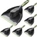 Zopeal 6 Set Dust Pan and Brush Set, Small Dustpan with Broom, Handheld Angle Broom and Dustpan Set for Home Room Kitchen Car Office Lobby Indoor Floor Cleaning