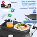 Rhino Valley Walker Tray for Folding Walker, Tray for Walkers with Non-Slip Mat for Food, 3 Front Pockets & 2 Cup Holders, Fits Most Standard Folding Walkers, Walker Accessories for Senior, Black