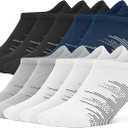 wernies No Show Socks Men 10 Pairs Ankle Low Cut Cotton Men Socks with Non Slip Grips 6-10/11-13 (10 Pairs (3black+3white+2grey+2blue))