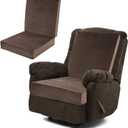 ROYALAY Foam Recliner Chair Seat Cushion with Longer Lumbar Support Pillow for Elderly Rest and Back Support, Extra Large & Non-Slip, Thicker & Supportive Chair Pad, (21.5" Height Backrest Cushion) (Brown)