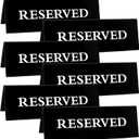 6 Pieces Plastic Reserved Table Sign for Wedding Acrylic Double Side Table Tent Black Guest Reservation Tables Seat Sign 5.9 x 2 Inches Reserve Seating Signs for Restaurant Chairs Wedding