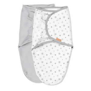 SwaddleMe Original Organic Swaddle Size Small/Medium, 0-3 Months, 2-Pack (Starry Skies )