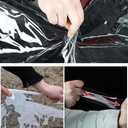 Clear Tarps Heavy Duty PVC, Transparent Tarp Durable Waterproof Dustproof Windproof, Tarpaulin with Grommets & Ropes for Greenhouse, Patio, Garden, Pavilion, Chicken, Porch, Outdoor (3.3' x 8.2')