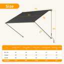 HOMEDEMO Small Retractable Window Awning 118"x59" Outdoor Patio Awning, Sun Shade Shelter with Waterproof UV-Resistant Fabric for Window, Door, Coffee Shop, RV