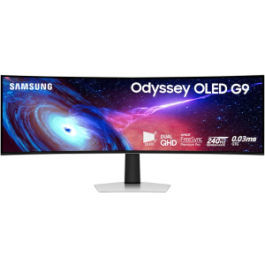 Samsung 49" Odyssey OLED (G93SC) Series Curved Gaming Monitor w QD-OLED, 240Hz, 0.03ms, DQHD, G-Sync Compatible, AMD FreeSync Premium Pro,Height Adjustable Stand,LS49CG932SNXZA