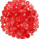 Assorted Size Buttons for Sewing and Arts - 450-550 Pcs Red Buttons for DIY Crafts Decoration - 0.3-1 Inch