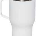 asobu 360 Travel Mug – 28oz Vacuum Insulated Stainless Steel Mug with 360° Spill-Proof Lid and Handle – Keeps Drinks Hot 12H / Cold 24H – Leak-Resistant and Cup Holder Friendly