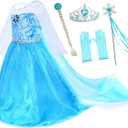 Party Chili Princess Costumes Birthday Party Dress Up for Little Girls with Accessories (4-5 Years)