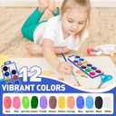 100 Pack Watercolor Paint Set for Kids, 12 Colors Watercolors Paints with Paint Brush, Kids Watercolor Paint Set for Party Favor, Classroom,School Supplies.