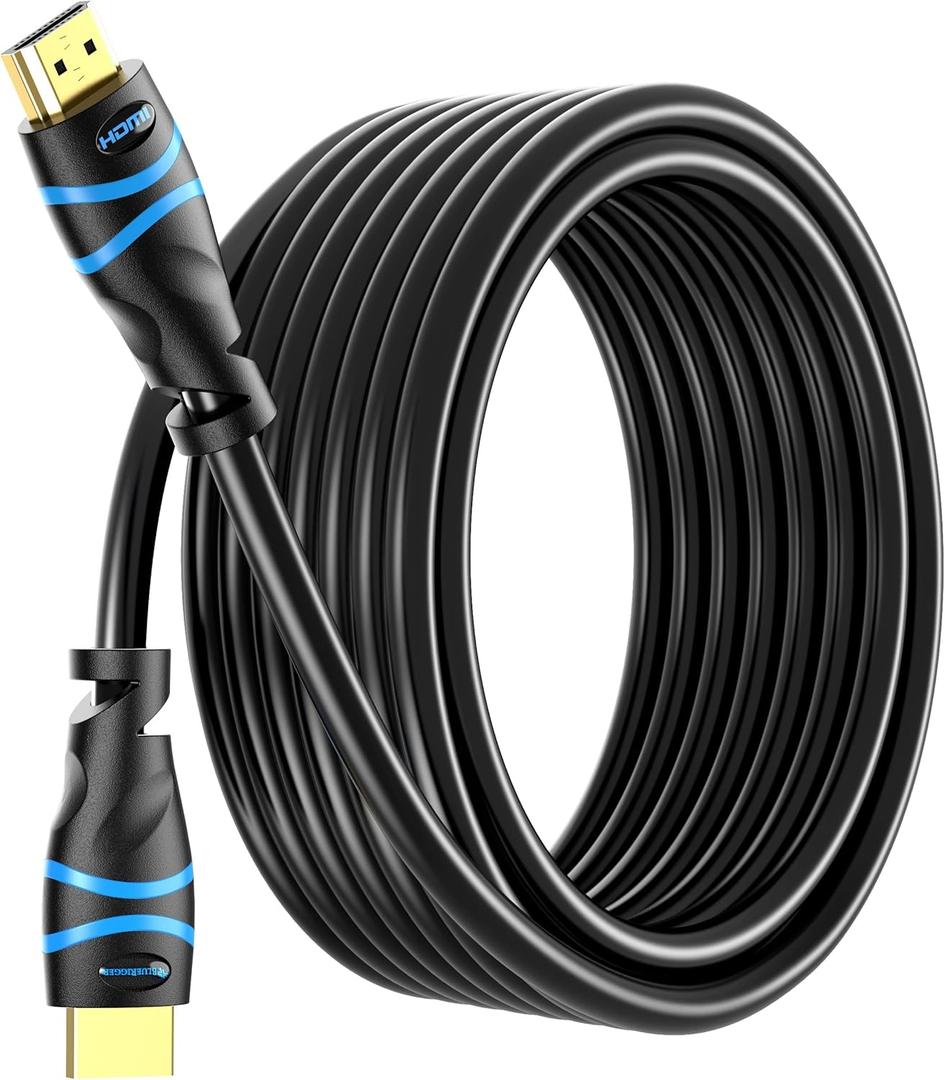 BlueRigger 4K HDMI Cable 50 FT (4K 30Hz, 18Gbps HDMI Cord, HDR10, in-Wall CL3 Rated, High Speed, HDCP2.2, eARC) - Long HDMI Cable compatible with Home Theatre, HDTV, Gaming Consoles, Streaming Devices