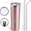 HYDROWION Triple-Insulated Tumblers - Stainless Steel with Lid and Straw, 20 oz Water Bottle, Stainless Steel Cups, Coffee Travel Mug for Home & Office (Rose Gold)