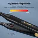 Terviiix Pencil Flat Iron for Edges & Short Hair, 3/10 Inch Small Hair Straightener for Men, Ceramic Mini Flat Iron for Pixie & Beard, 15s Fast Heat up, Dual Voltage, Auto Shut Off (Black)