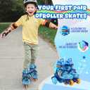 METROLLER Adjustable Boys Balance Roller Skates for Toddler Ages 3-6 Rainbow Unicorn Dinosaurs Illuminating Rollerskates for Girls Kids Three Line Wheels Suitable for Beginners, Size: S Little Kids(11-1)[6.8"--7.8"]